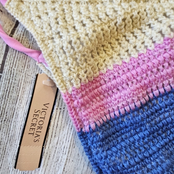 Victoria's Secret Size Small New w Tag Crochet Bikini Bottom Side Ties Multicolo - Picture 7 of 8